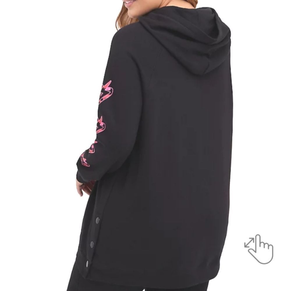 Torrid Tunic Cozy Hoodie Fleece Love Leopard Bolt Size 1X - Picture 12 of 17
